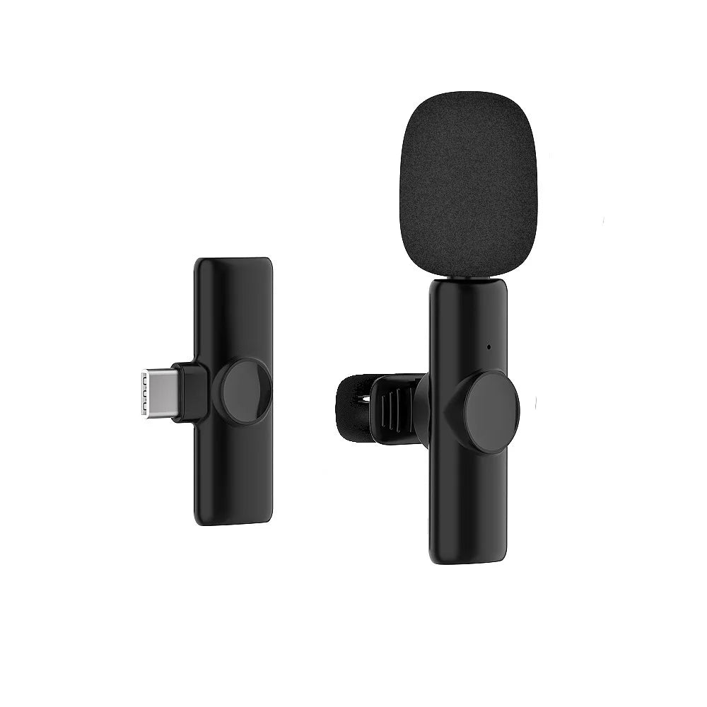 Wireless Lavalier Microphone 1 to 2 with Reverb Monitor Auto Noise Reduction for Video Live Streaming Vlog