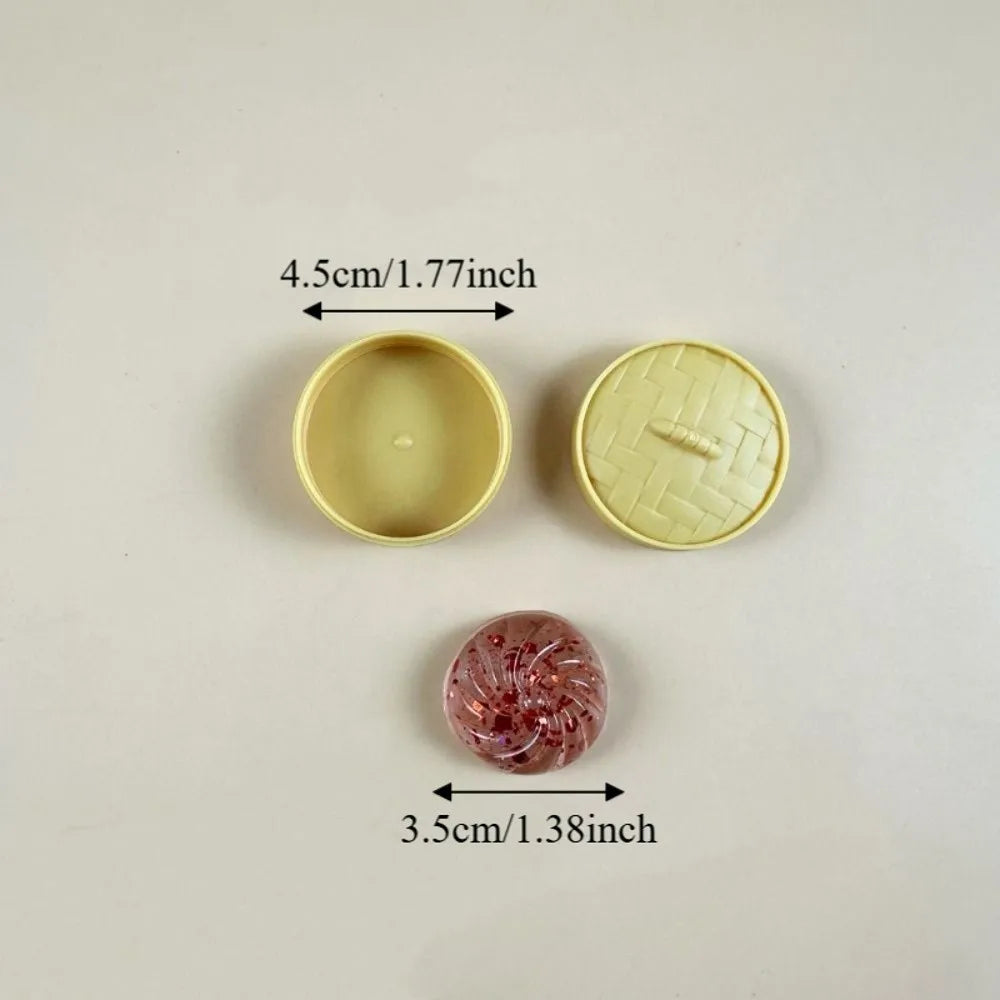 Soft Cute Mini Dumplings Squishy With Steamer Squeezable Squishy Crystal Bun Pinch Food Shape Fidget Sensory Toy Children Gift