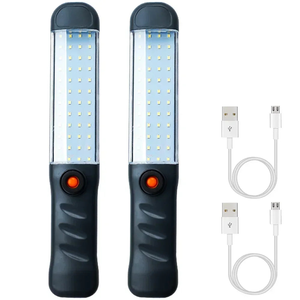 LED Handheld Flashlight Work Light USB Rechargeable Strong Light Lantern Torch Work Lamp with Magnet Hook Workshop Repair Lights