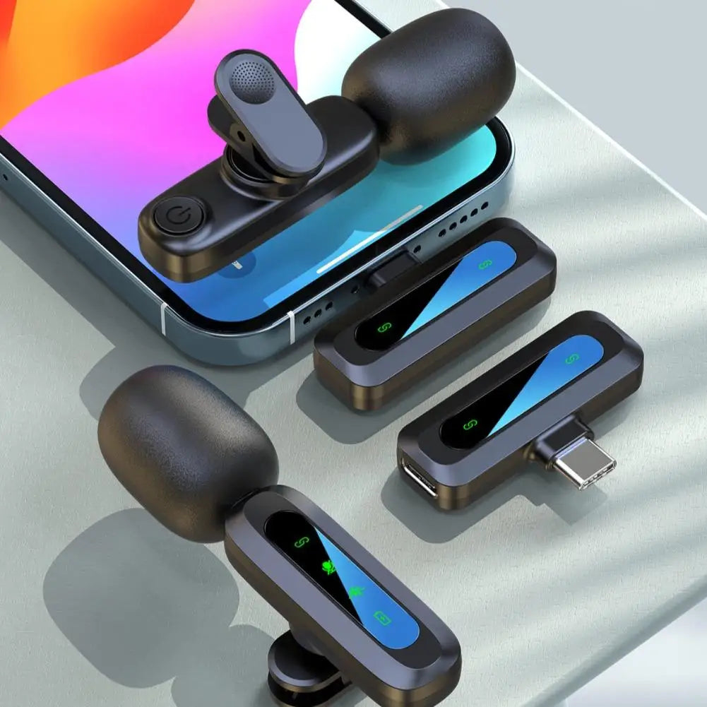 Professional Wireless Lavalier Microphone For Smartphones, Computers and Cameras, Plug and Play,Type-C Port 1-2