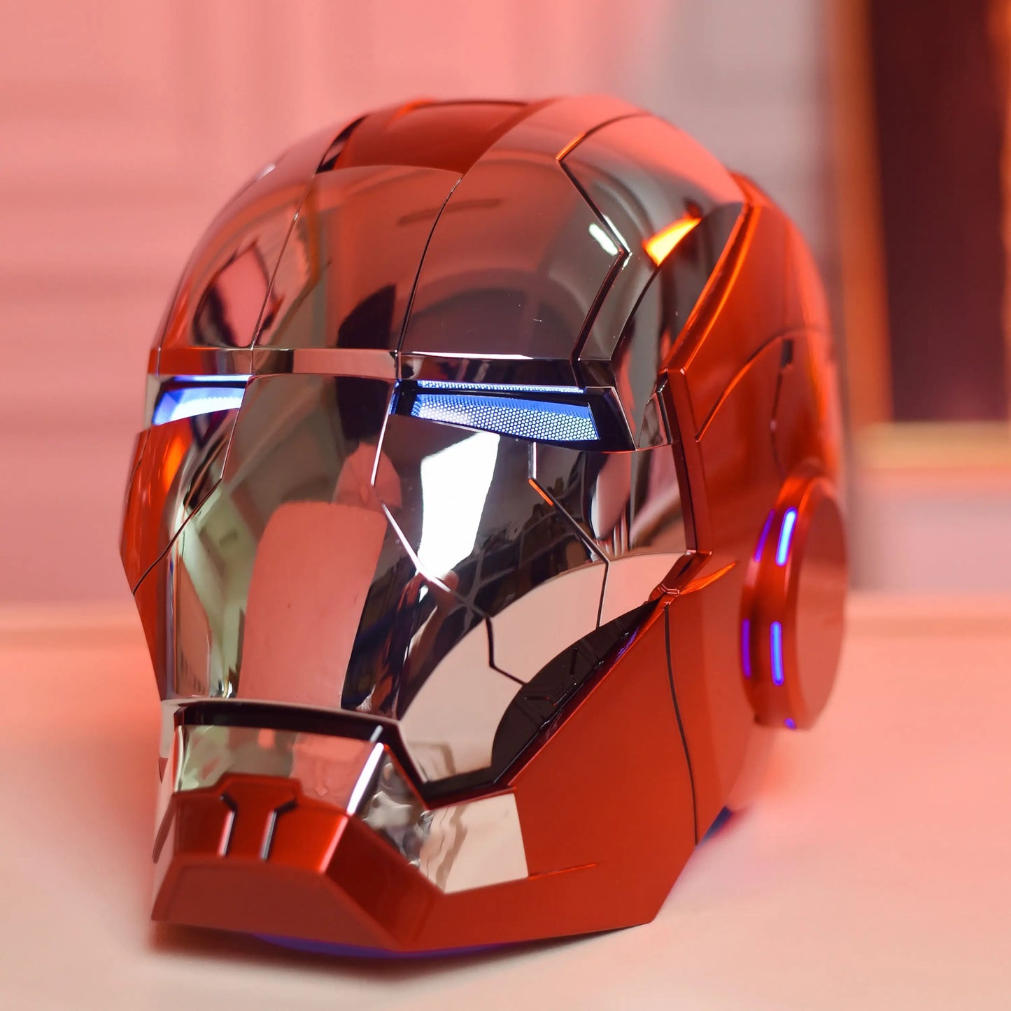 New AutoKing 1/1 Mk5 Iron Man Helmet Cosplay Voice Control Eyes with Light Model Toys for Adult Electric Wearable Christmas Gift