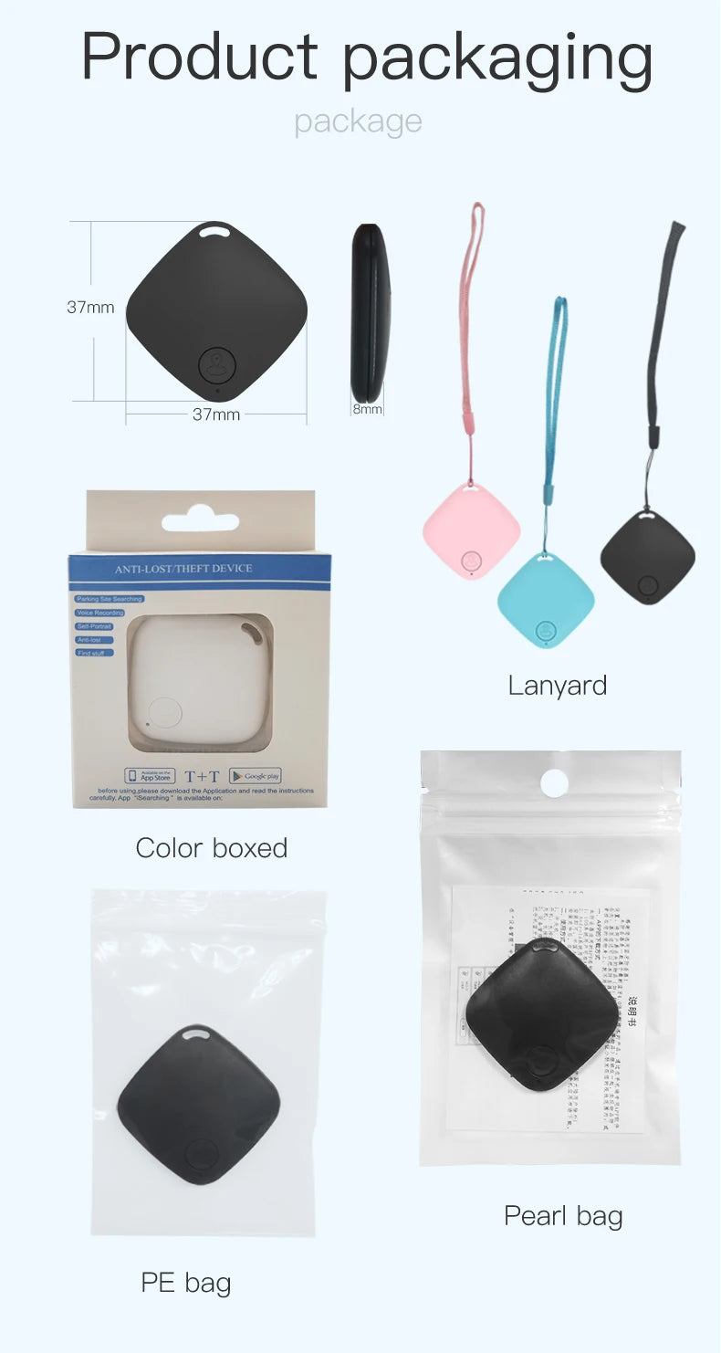 Mini Bluetooth 50 Round Tracker Anti Lost Smart Locator Device For Pet Kids Bag Wallet Tracking Finder Accessory