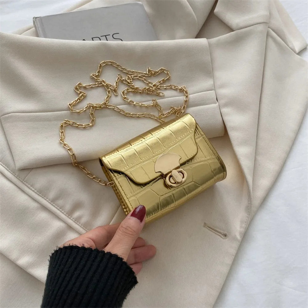 Trendy Mini Shoulder Bag Casual Chain Messenger Bag Daily Commuting Bag Lipstick Coin Purse
