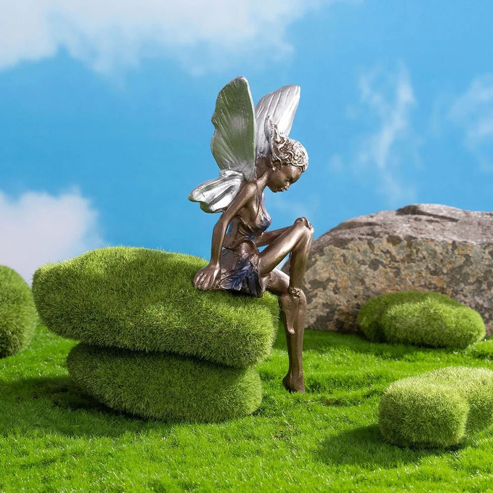 Flower Fairy Statue Ornament Figurines With Wings Outdoor Garden Resin Craft Landscaping Yard Decoration Fast Delivery