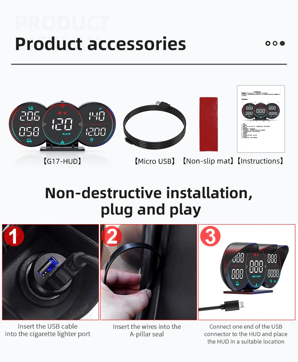 Car Head Up Display HUD GPS Computer Speedometer Windshield Projector Car Dashboard Speed Displays System Modification Car Acces