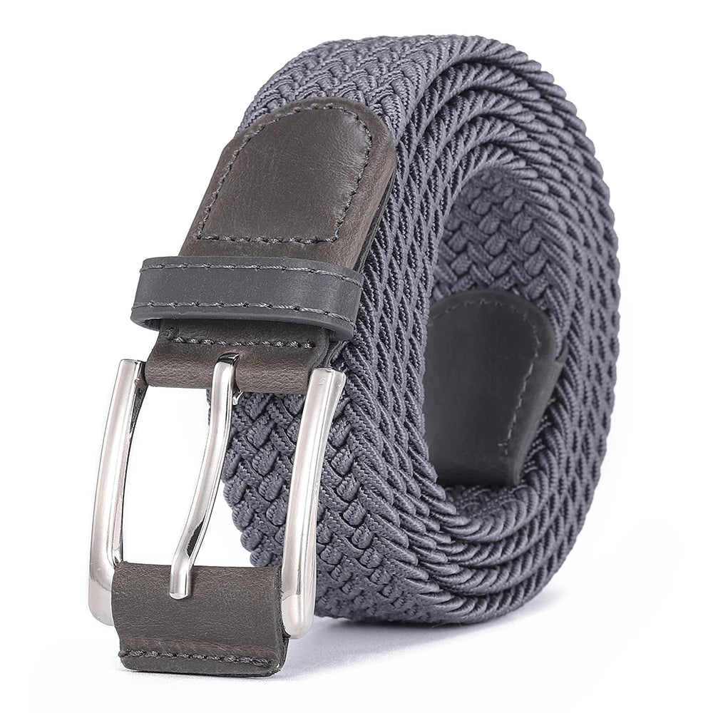 Casual Men's And Women's Woven Elastic Belt Outdoor Sports Stretch Jeans Designer Fashion Accessory for Men And Women