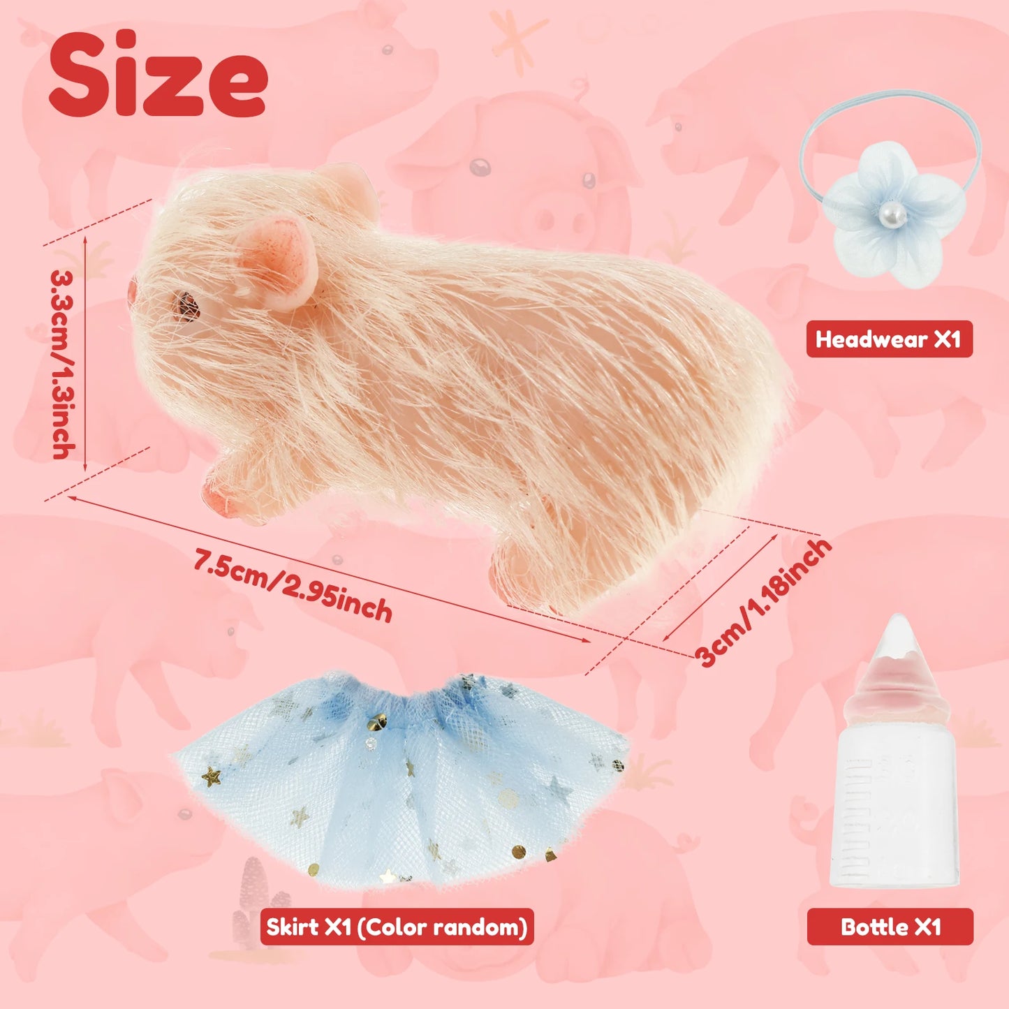 6inch Silicone Pig Doll Toy Cute Miniature Silicone Pig Reborn Realistic Pig Toy Interesting Full Silicone Piglet Doll Toy Set