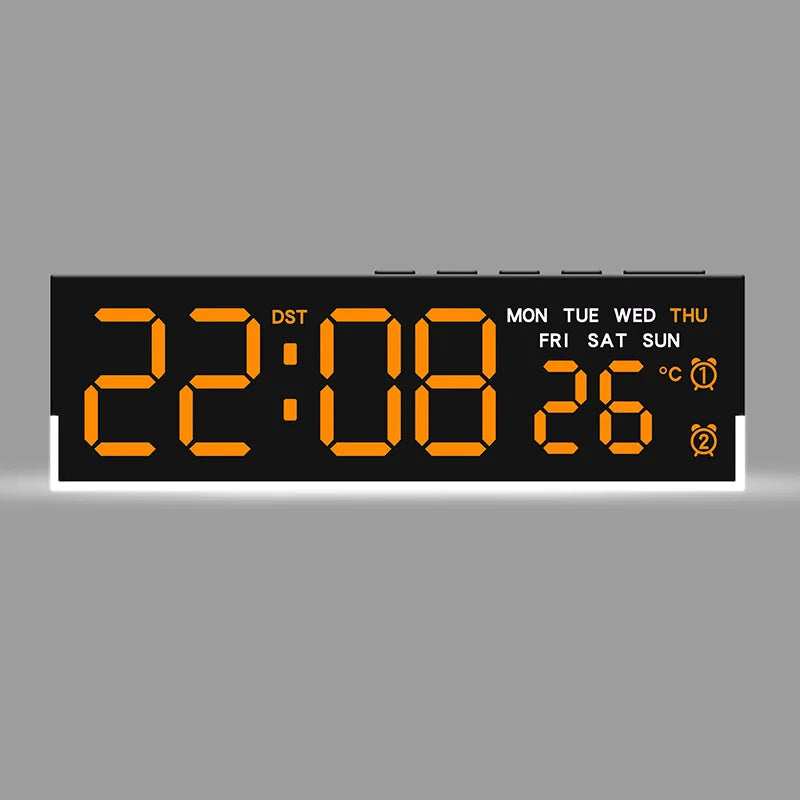 LED Digital Alarm Clock Temperature Week 2 Alarms Ambient Light Brightness Adjustment Bedside Electronic Table Clock USB Powered