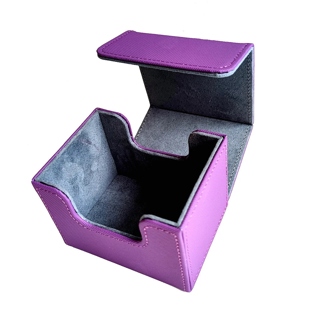 Premium Pu Leather Card Storage Box Large Capacity Sleek Minimalist Style For Sport Cards Game Decks Durable Portable Organizer