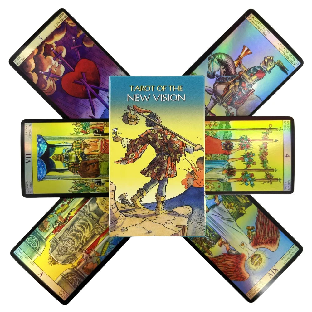 Tarot of New Vision Deck Laser Edition Game Cards English Divination Edition Board Playing Games With Guidebook