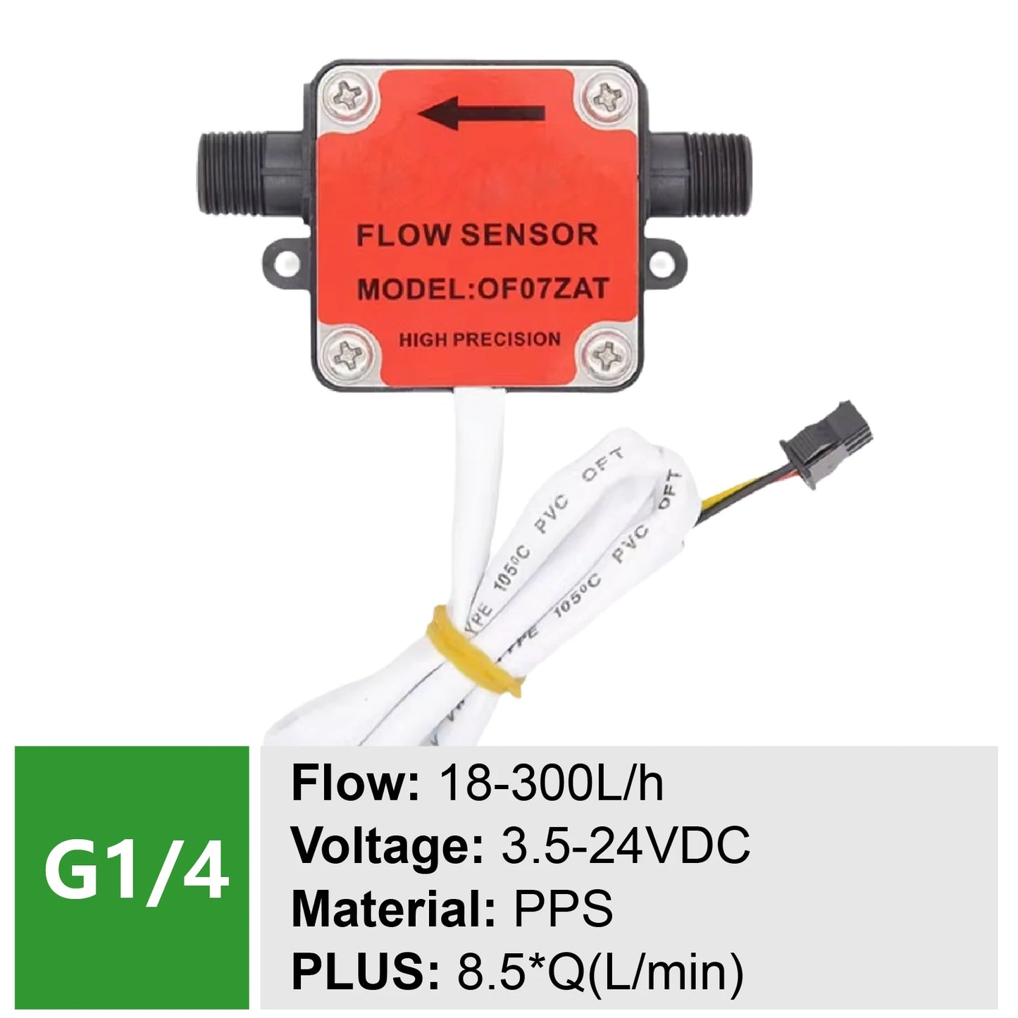 Liquid Flow Sensor G1/4 G1/2 G3/4 DC 3.5‑24V Pulse Gear Flow Meter 18‑3000L/H for Water Oil Milk Measurement