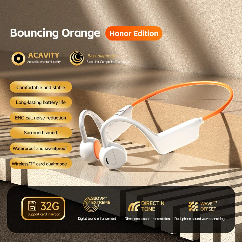 2026 Bone Conduction Headset Bluetooth 5.4 With Mic Waterproof Exercise Fitness Wireless Swimming Sports Headphone New