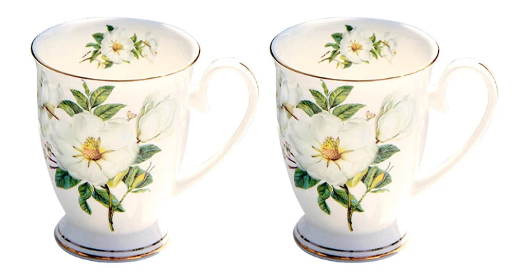 300ML, bone china funny coffee mugs, porcelain floral painting, vintage countryside espresso cups, drinkware taza tea cup art