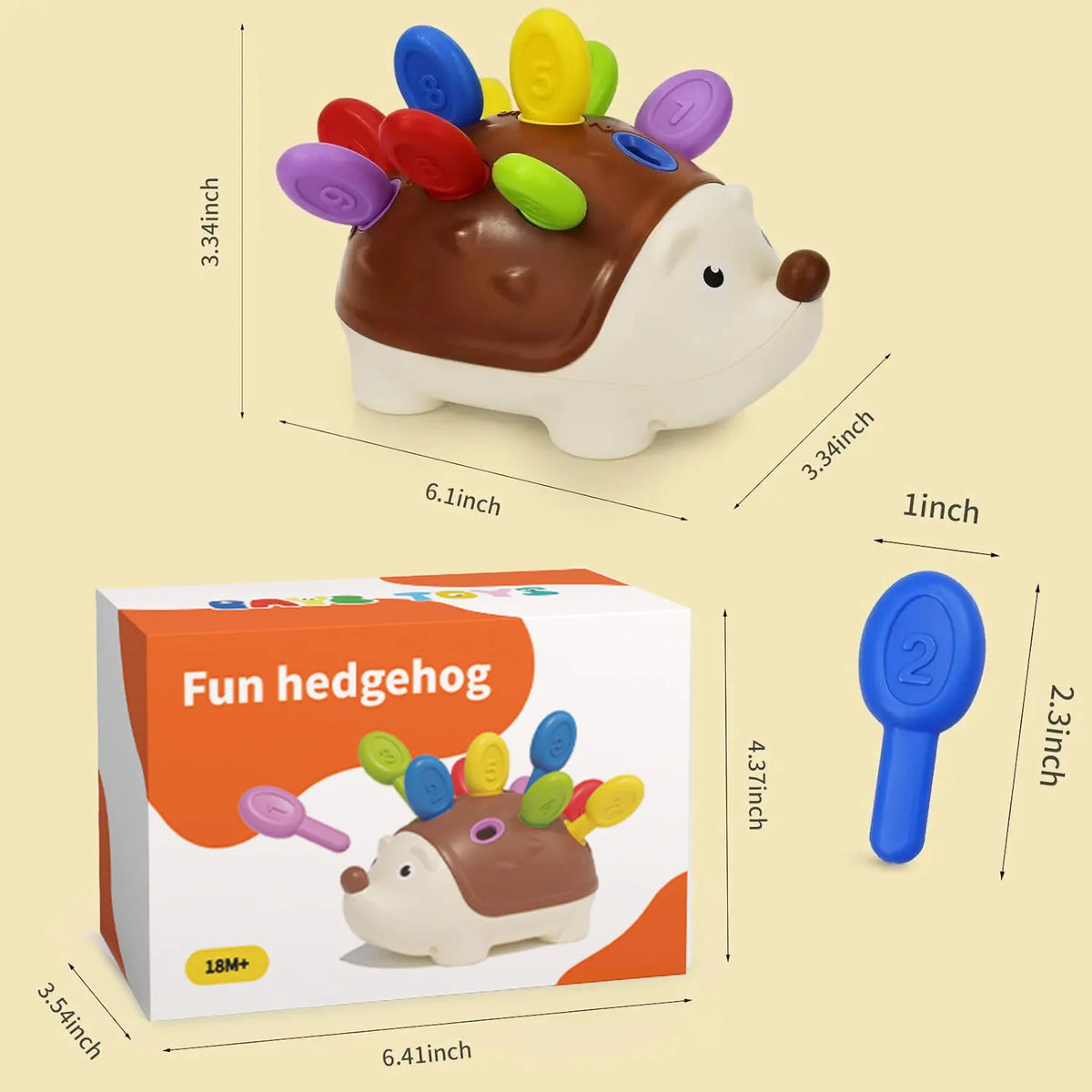 Hedgehog Montessori Educational Toy Fine Motor Toys for Toddlers Learning Counting & Training Develop Concentration Sensory Gift