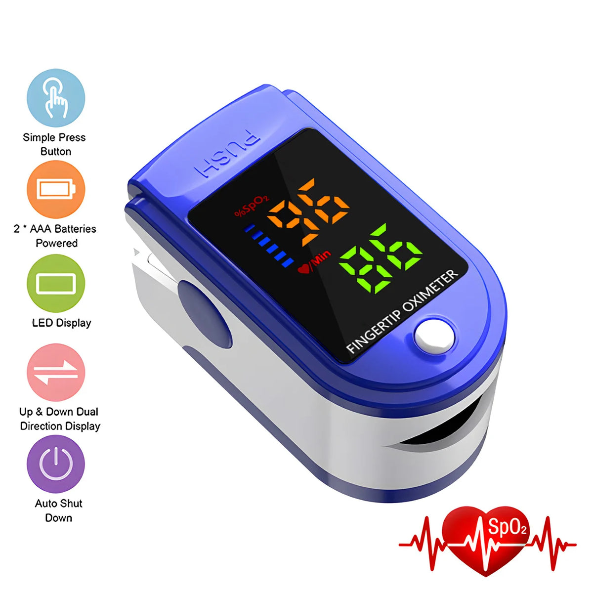 Household Medical Digital Ear Thermometer Baby Adult Fever Thermometer, Finger Pulse Oximeter Portable Health Monitoring Device