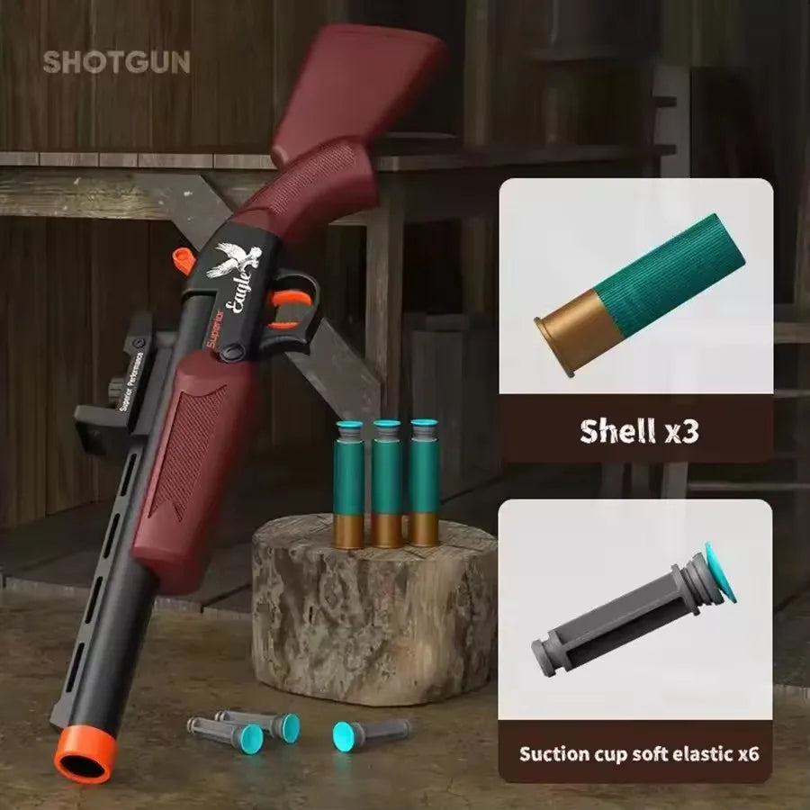 Shell-Ejecting Shotgun Blaster with Suction Cup Soft Darts – Cool Shell Ejection Action, Great Festival Gift, Ideal for Outdoor