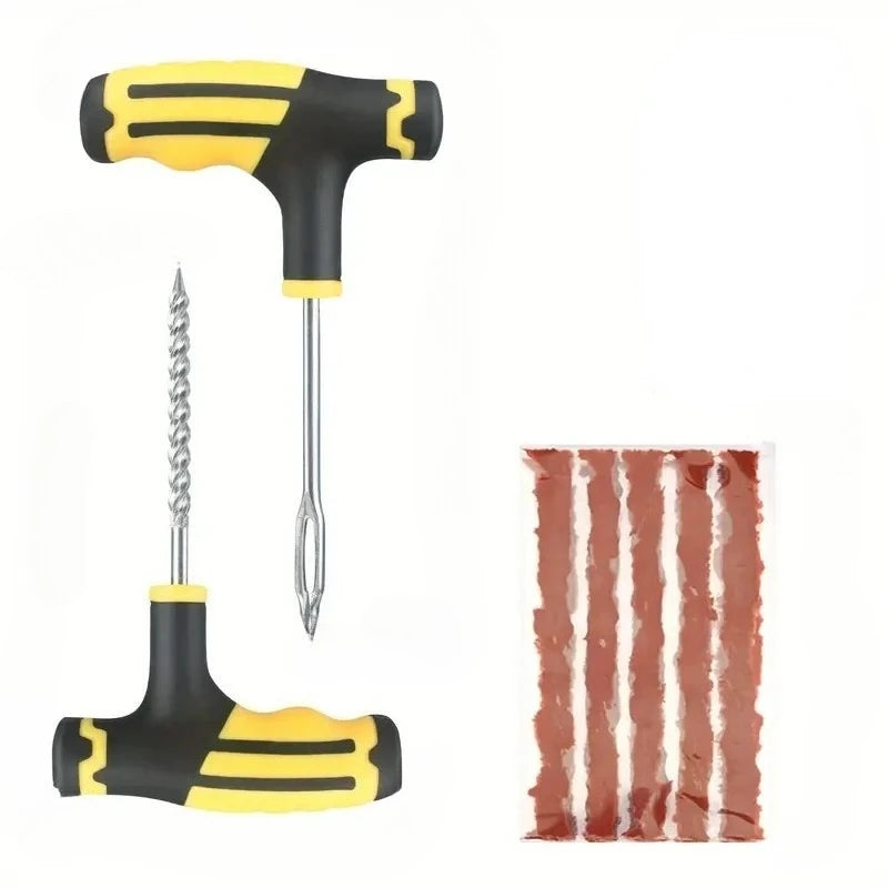 Car Tire Puncture Plugs Vacuum Tire Pass Emergency Repair Tools Glue Strips Glue Quick Repair Tire Repair Kit Patch Tool Set