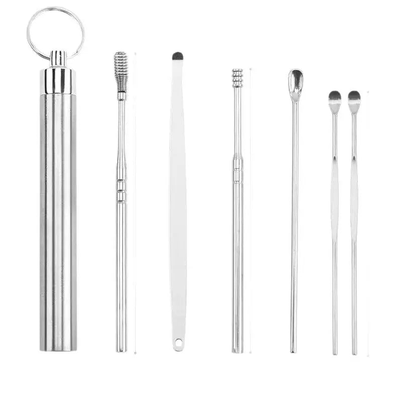 * New Sale 10Pcs/set Ear Wax Pickers Stainless Steel Earpick Wax Remover Care Ear Clean Tool Easy Carry
