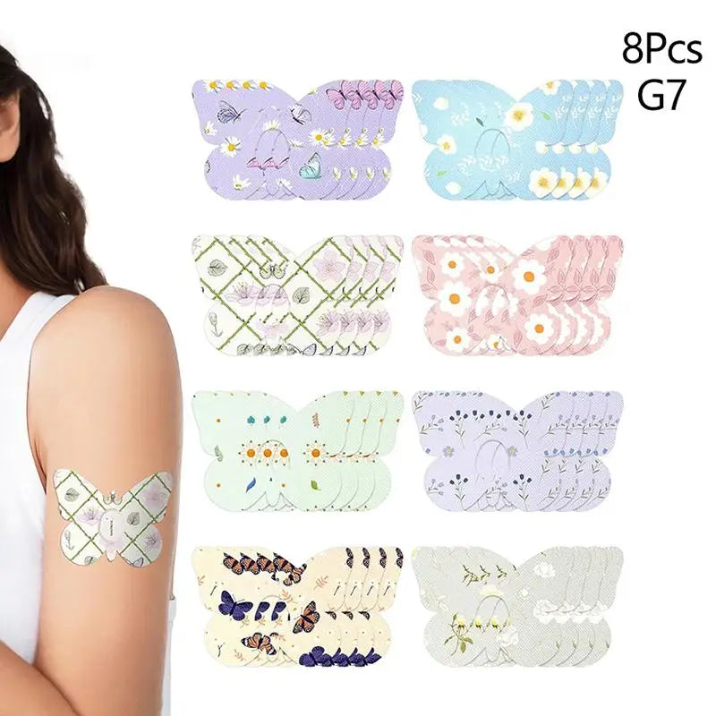 Blood Glucose Meter Sensor Fixing Patch Sweatproof Adhesive Strips 5pcs Set For Diabetic Monitoring Fitness Running Outdoor Use