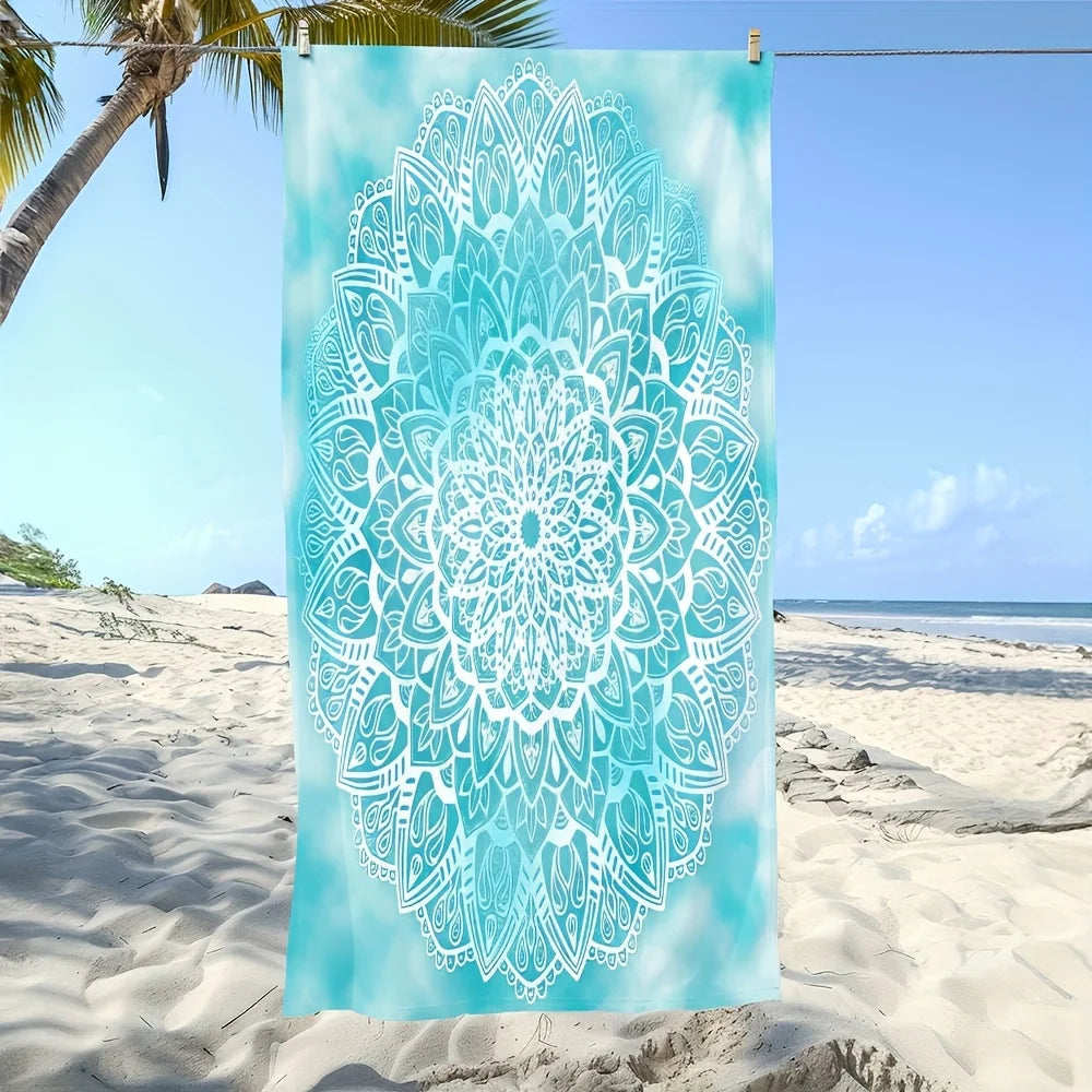 1pc Boho Mandala & Tropical Floral Print Extra Large Quick Dry Beach Towels Perfect choice for beach vacation party gifts