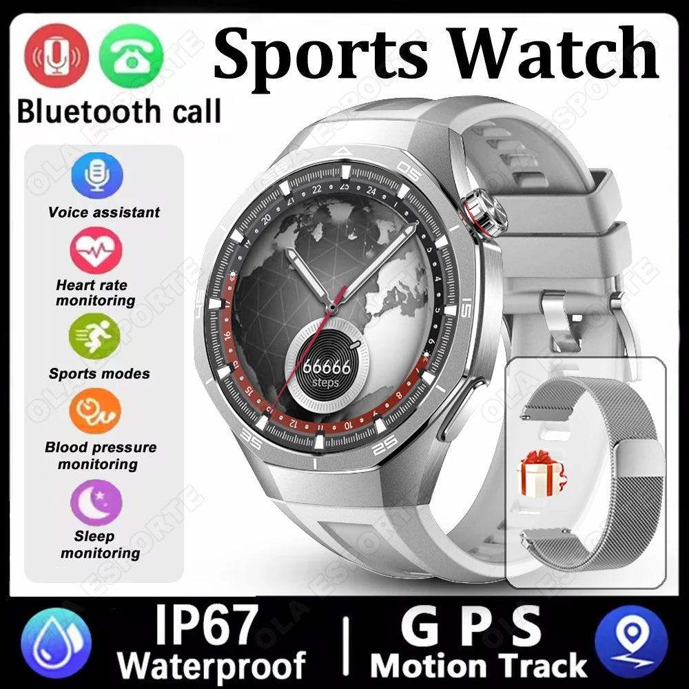 2026 Sports Watch 5 Pro GPS Track Smart Watches Men 1.52"AMOLED Full Touch Screen Waterproof Bluetooth Talk Smart Bracelet Hw12