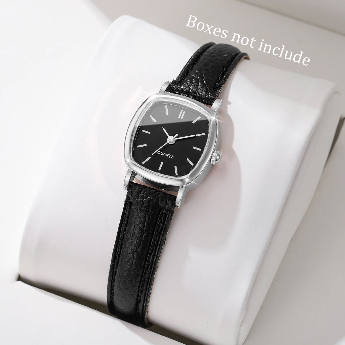 Fashion Minimalism Women Watches Small Square Dial Leather Strap Quartz Watch for Girls Clock(Without Box)