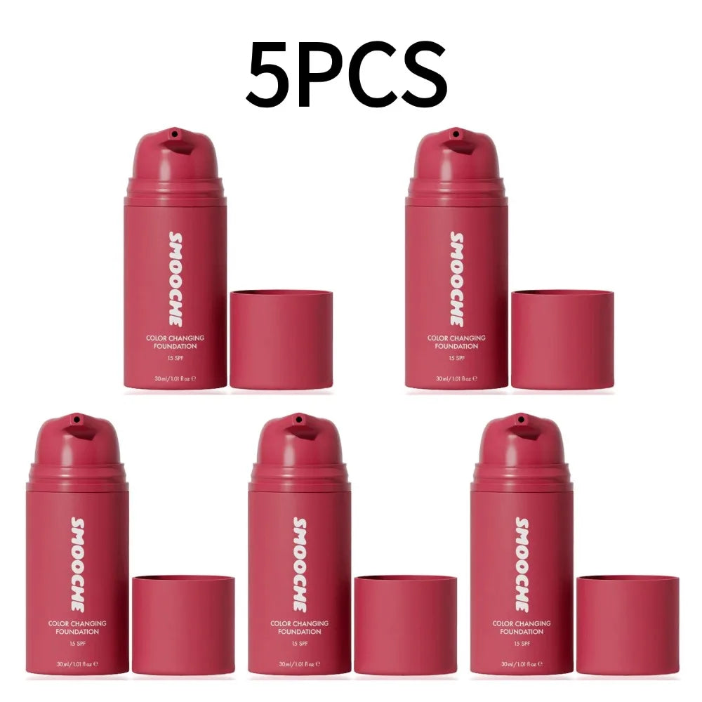 Color Changing Foundation Liquid Moisturizing Face Makeup Base Full Coverage Concealer Cream for Women Flawless Beauty Cosmetics