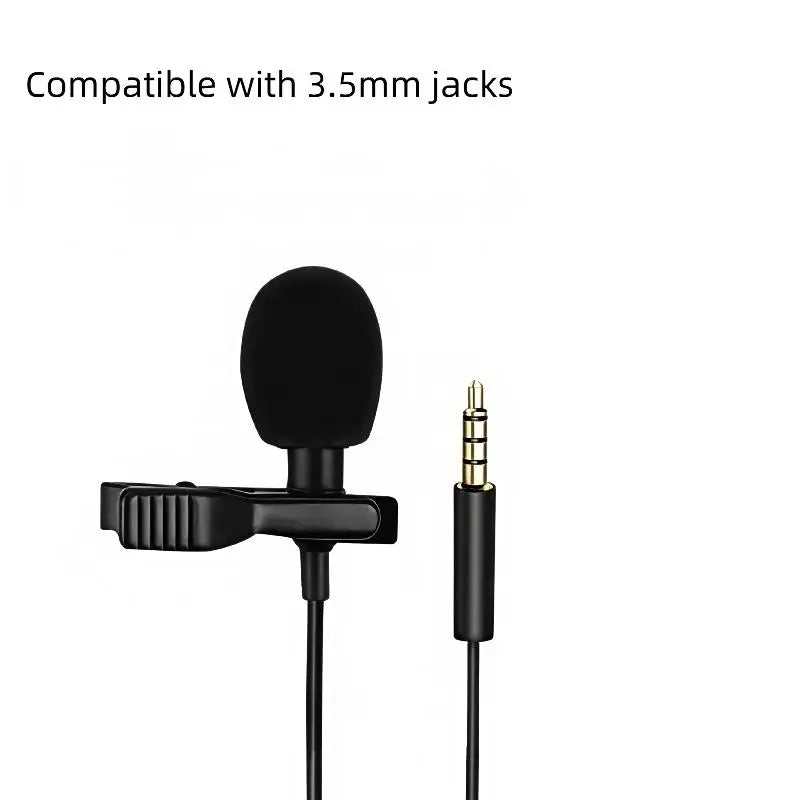 1.5m Mini Portable Microphone Condenser Clip-on Lapel Mic Wired USB 3.5mm Type C Microphone For Laptop PC Camera