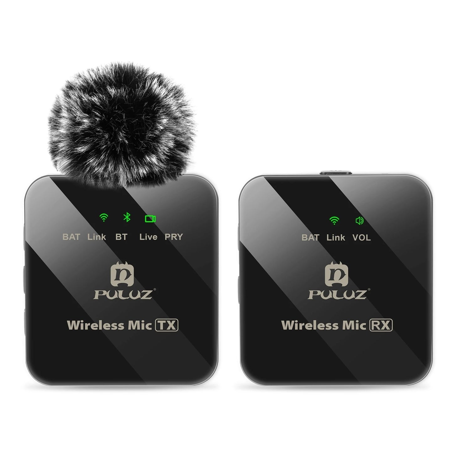 PULUZ Wireless Lavalier Microphone Live Broadcast YouTube Gaming Microphone For iphone/Android/3.5mm DSLR Camera Audio Recording