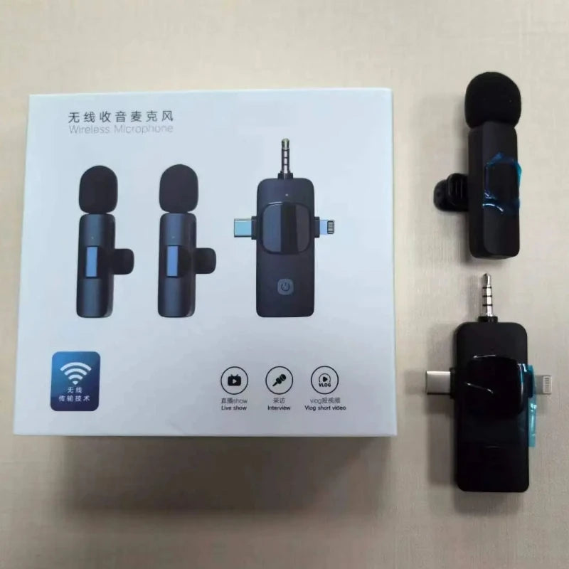 2026 Wireless Lavalier Microphone for iPhone Android USB-C Microphone with Noise Reduction for Live Streaming Interviews Mini Mi
