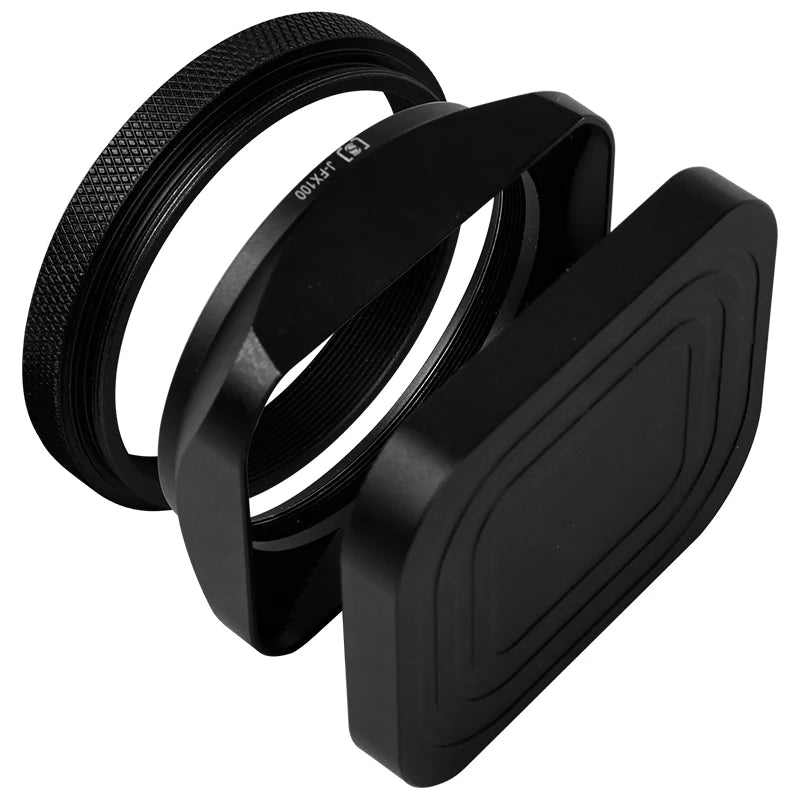 Square X100VI Shading Hood Compatible With Fujifilm X70 X100S X100T X100 X100F X100V Lens Filter Adapter Ring Metal Mount