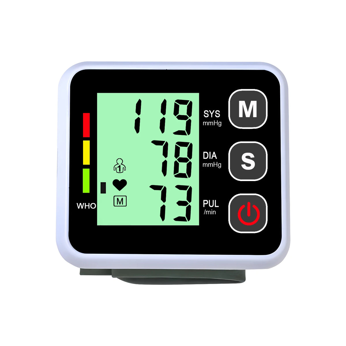 Medical Digital Wrist Blood Pressure Monitor Heart Rate Pulse Meter Measure Sphygmomanometer PR LCD Screen Portable Health Care