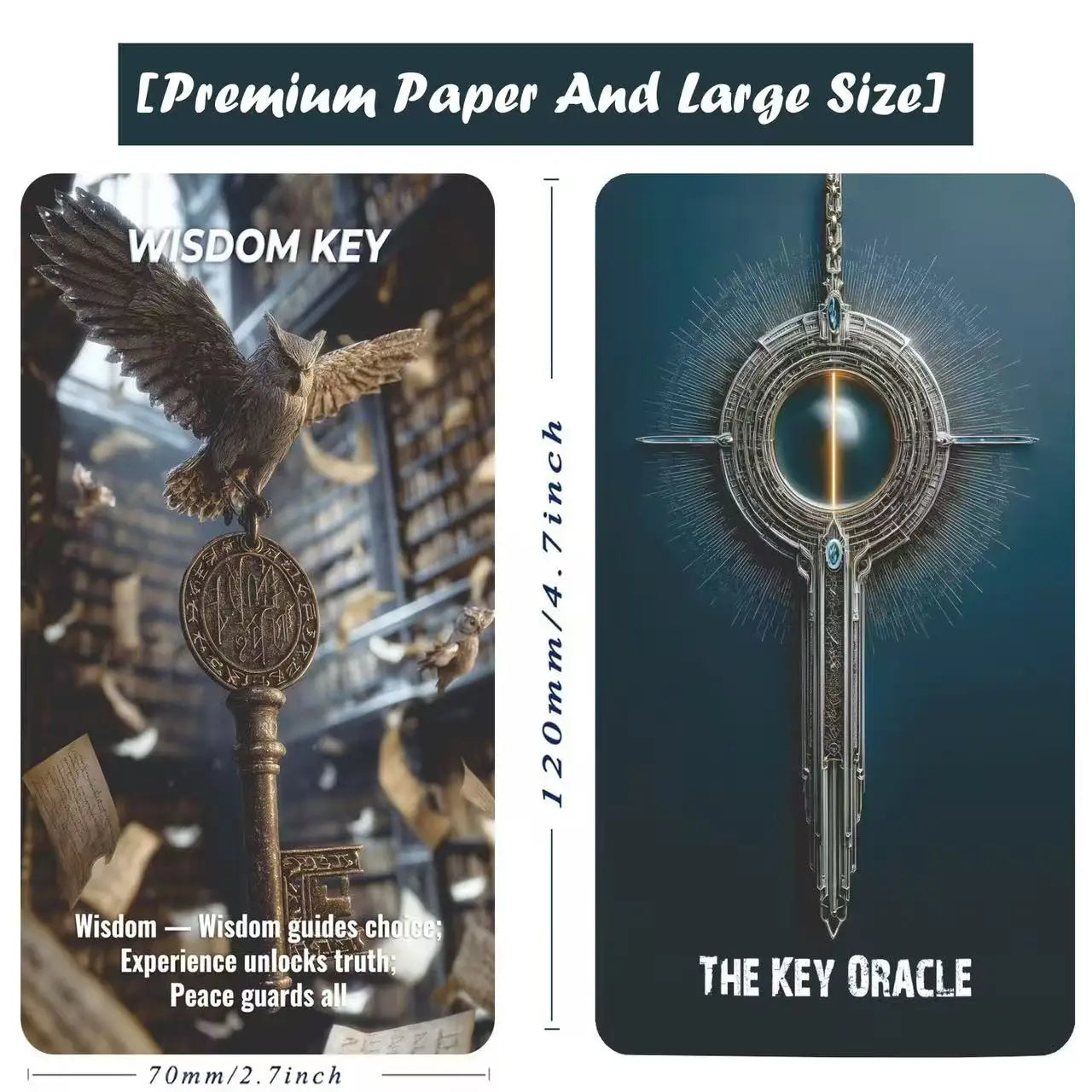 The Key Oracle Card Deck for Beginners, Oracle Card Tarot Set for Clarity, Choice,Life Direction, Fortune Telling Cards for Love