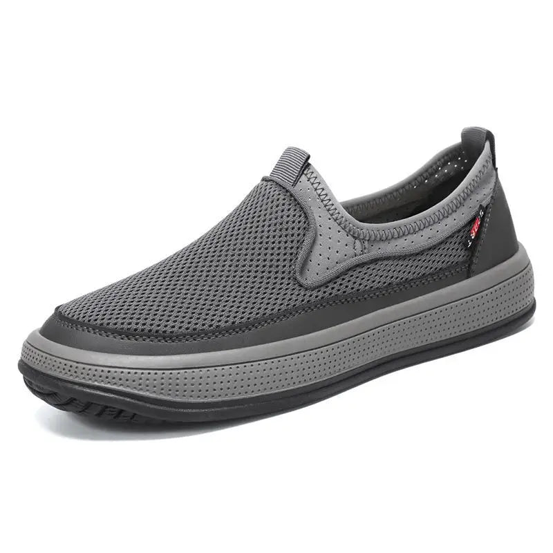 Mens Slip-On Breathable Mesh Casual Shoes Lightweight Soft Sole Versatile Loafers Walking Driving Summer Work Trendy Flat Shoes