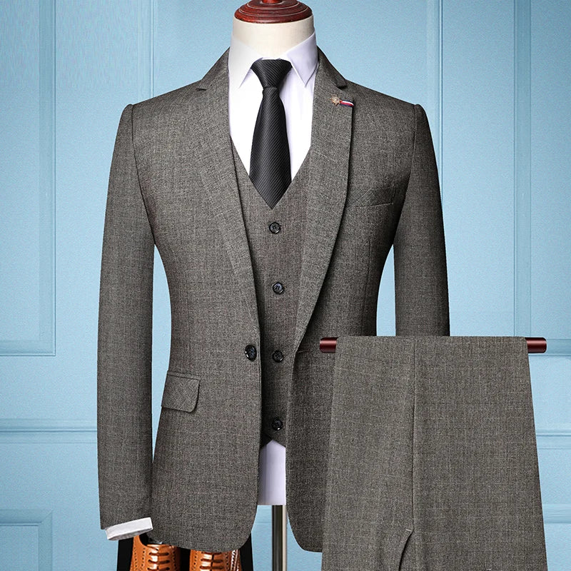 Suit Men's Fashionable Business Banquet, Trendy Singer, Grid Host, Casual Wedding Banquet Dress, Male Star Performance Suit