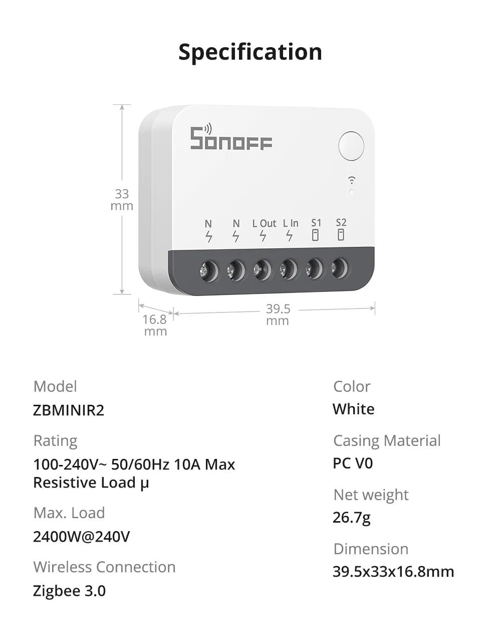 SONOFF ZBMINIR2 Extreme Zigbee Smart Switch Detach Relay External Switch Remote Control via eWeLink Support ZBBridge-U Gateway