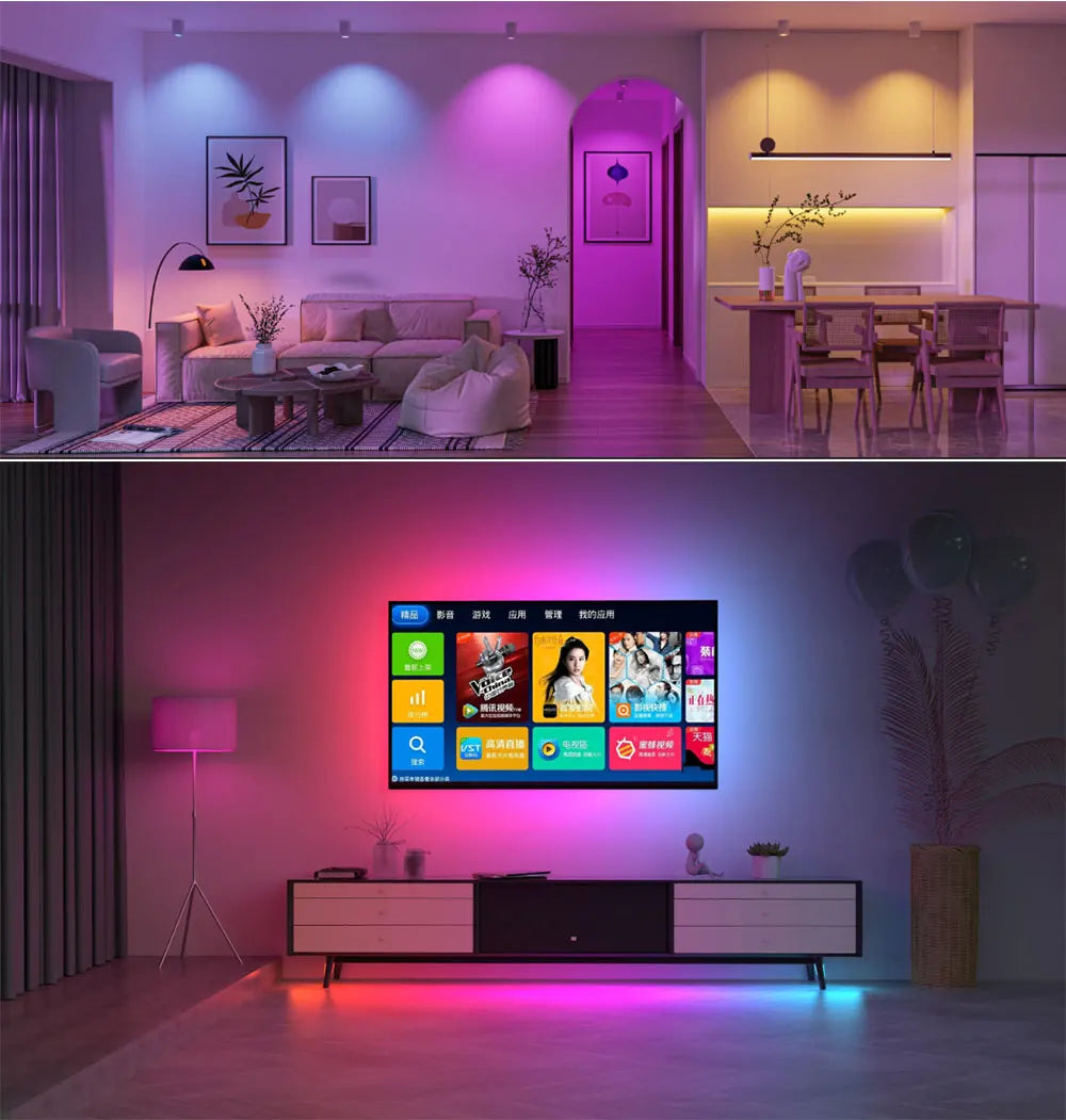 5M USB Led Strip Lights RGB 2835 60 LED Bluetooth APP Control Luces Led Flexible Diode Decoration For Living Room Lamp Ribbon