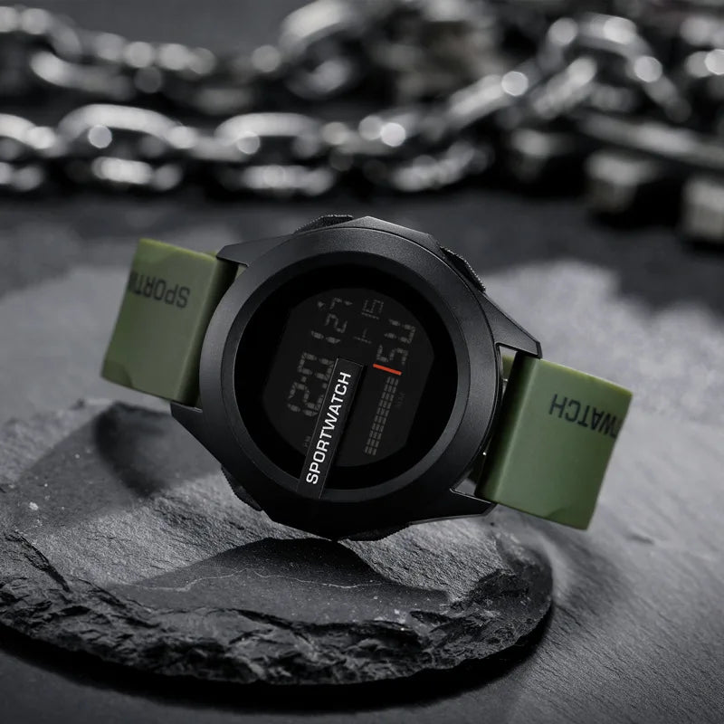 YIKAZE Men Sport LED Watches Top Brand Men Digital Clock Multi-Functional Rubber Man Fitnes Athlete Timekeeping Electronic Watch