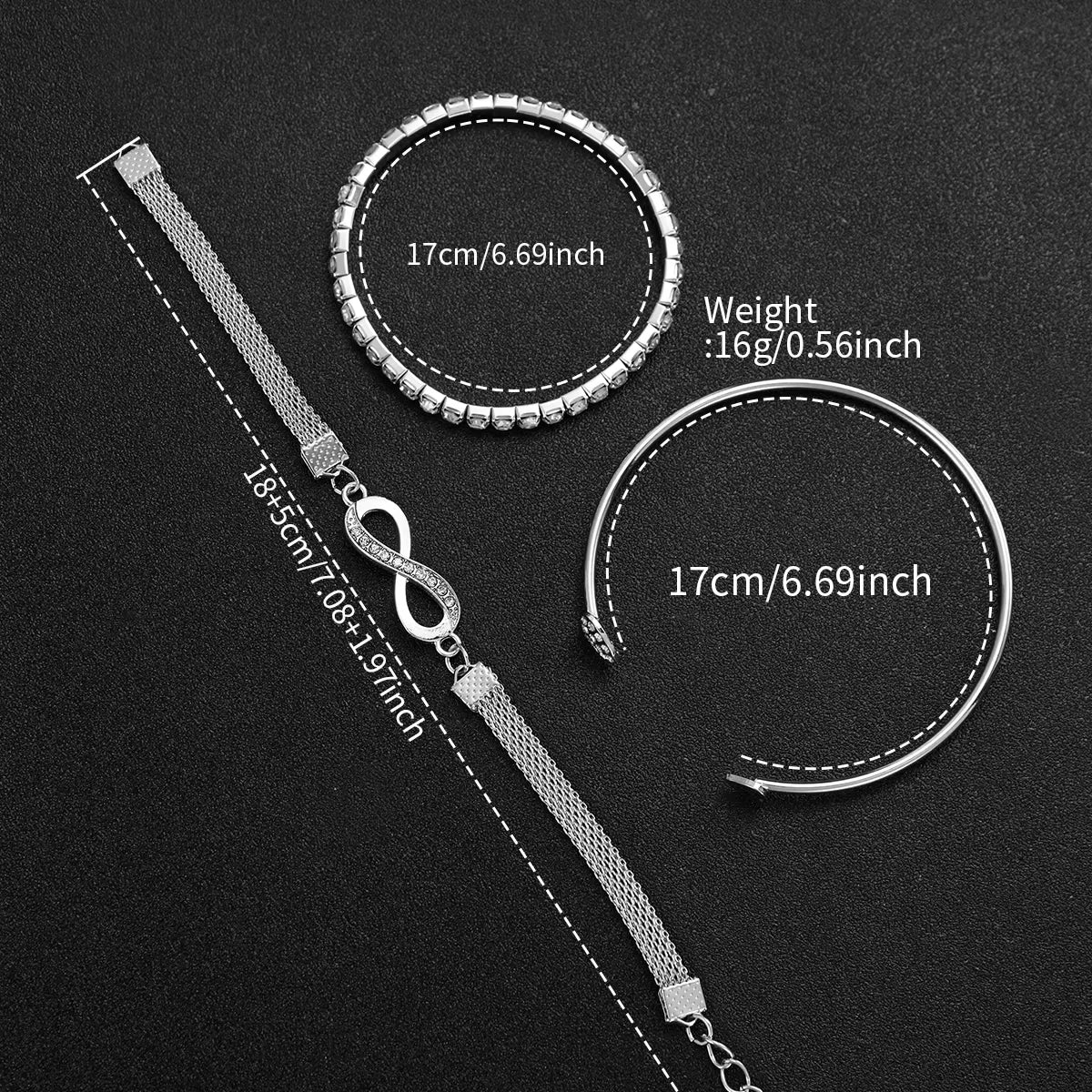 4PCS/Set Women's Watch Fashion Rhinestone Arabic Dial Steel Band Quartz Watches Bracelets Set(Without Box)