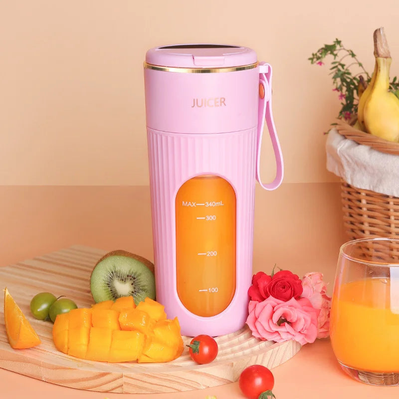 Upgraded Wireless Juicer with 14-Blade 304 Stainless Steel Blades, Smart Battery Display, Portable Juicing Cup