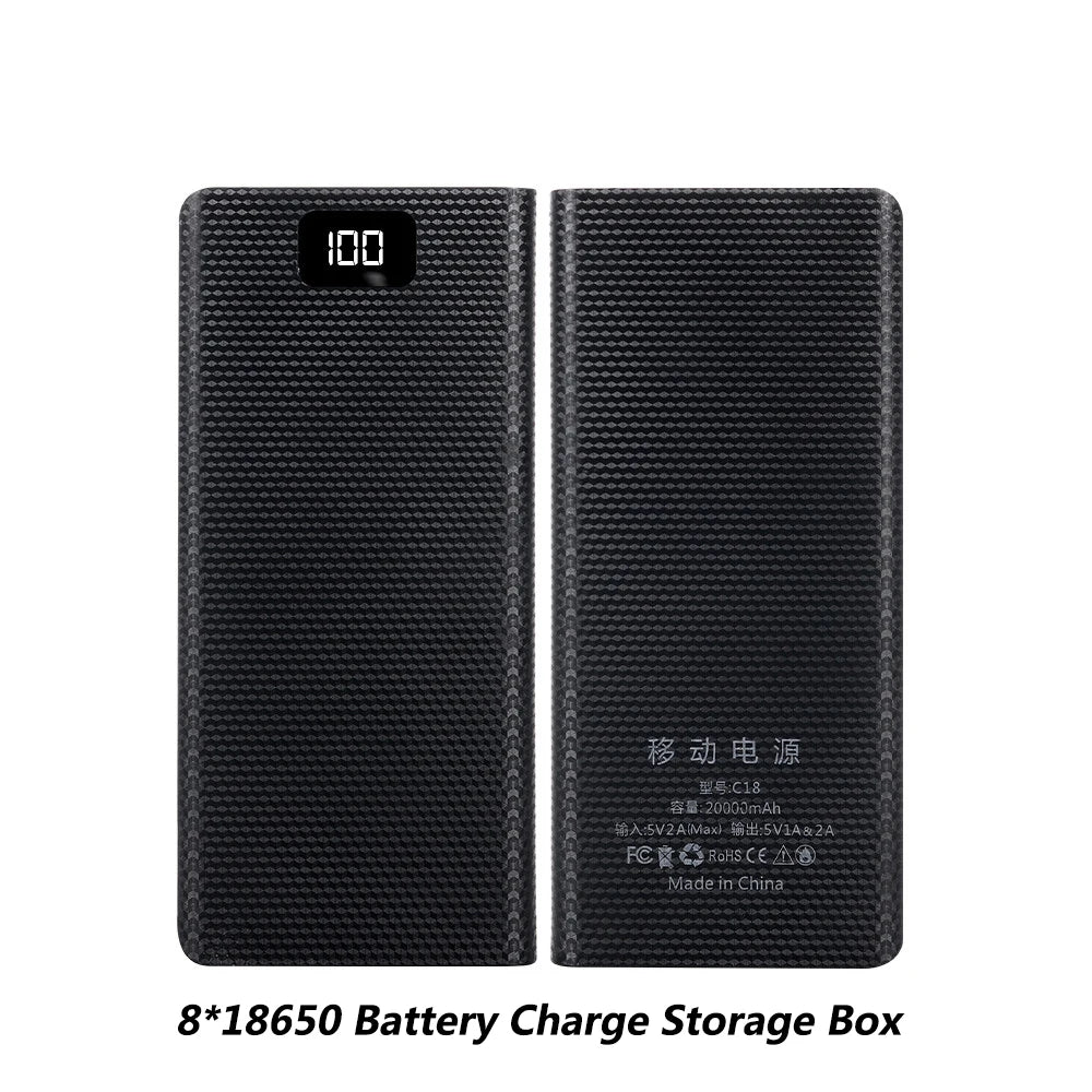DIY 18650 Power Bank Case External 5V USB Type C Battery Charge Storage Box Shell Without Battery For iPhone Xiaomi Huawei
