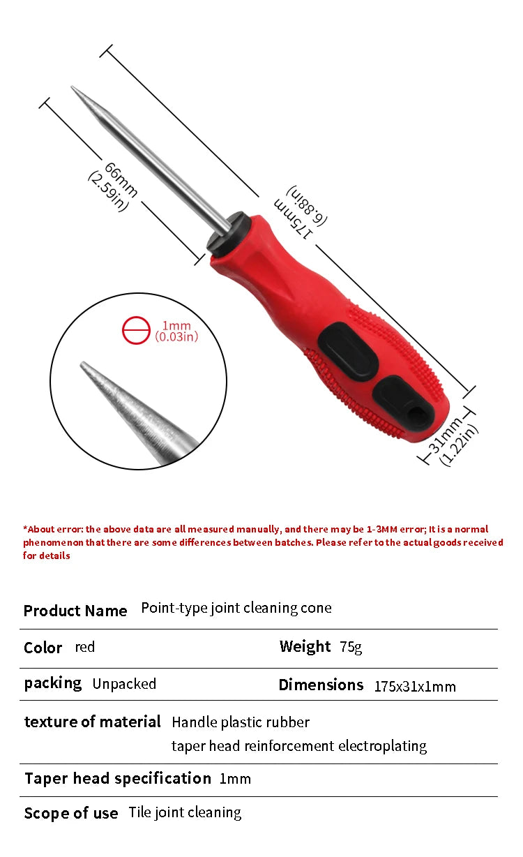 Awl Straight Cone Handle Tool Awl Hand Stitching Taper Needle Tool Craft Sewing Supplies Floor Wall Seam Cleaning Tool