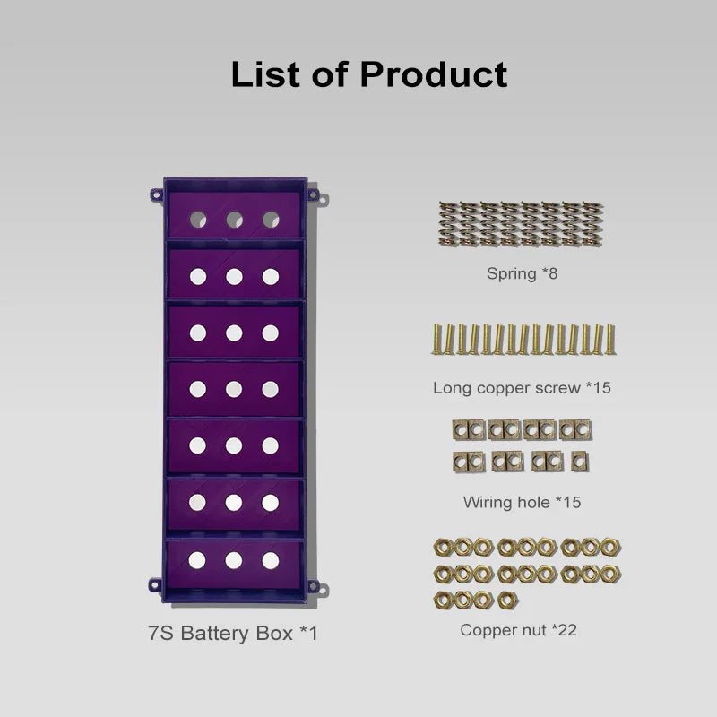 DIY Battery Case/32700 Weld-free Battery Box/Holder Pure Copper 12A High Current Lithium Battery in parallel in series