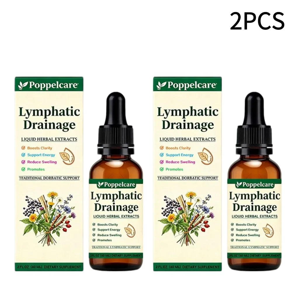 1-5pcs Natural Herbal Lymph Support Care Drops Lymphatic Drainage Oral Liquid Relieve Body Swelling Boost Energy