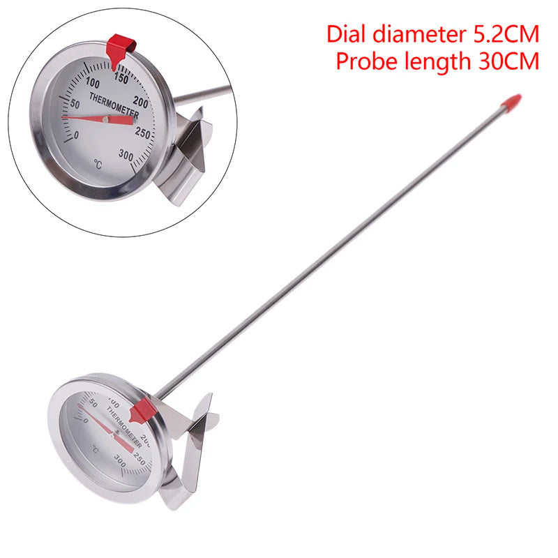 1PC Kitchen Tools Probe Thermometer Milk Coffee Food Meat Gauge Stainless Steel Cooking Temperature Meter