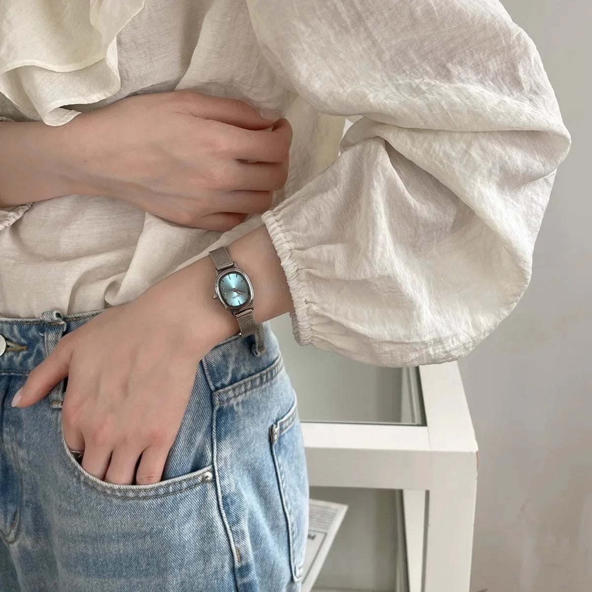 Simple Brand Women Watch Small Oval Dial Green Ladies Wristwatches Luxury Girl Gift Watch Dropshipping Relojes Para Mujer