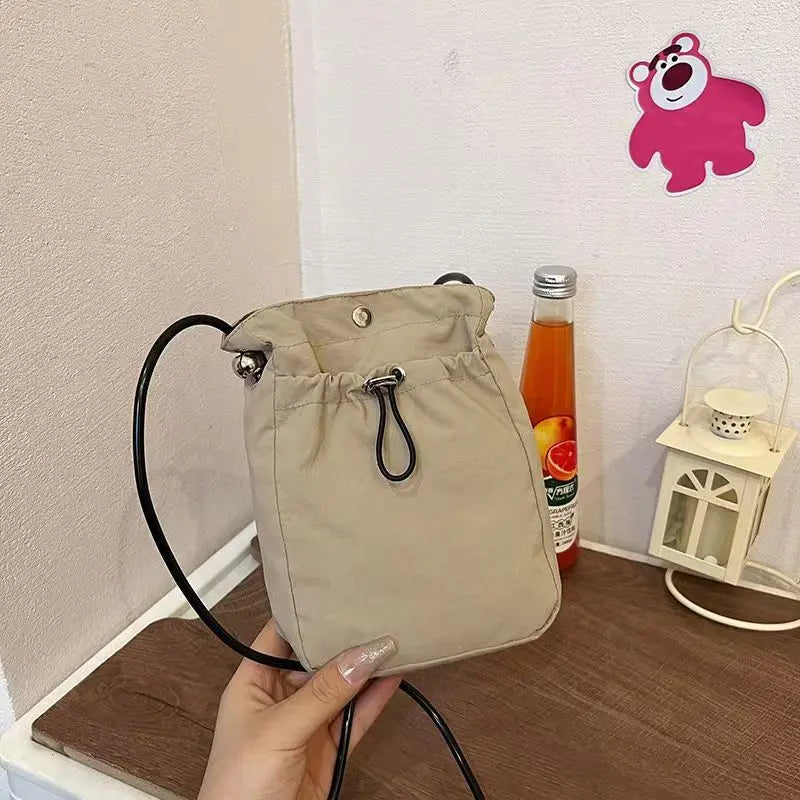 1× Nylon Crossbody Bag Soft Mini Phone Wallet Multifunctional Canvas Square Shoulder Bag Messenger Bag for Outdoor Hiking Travel