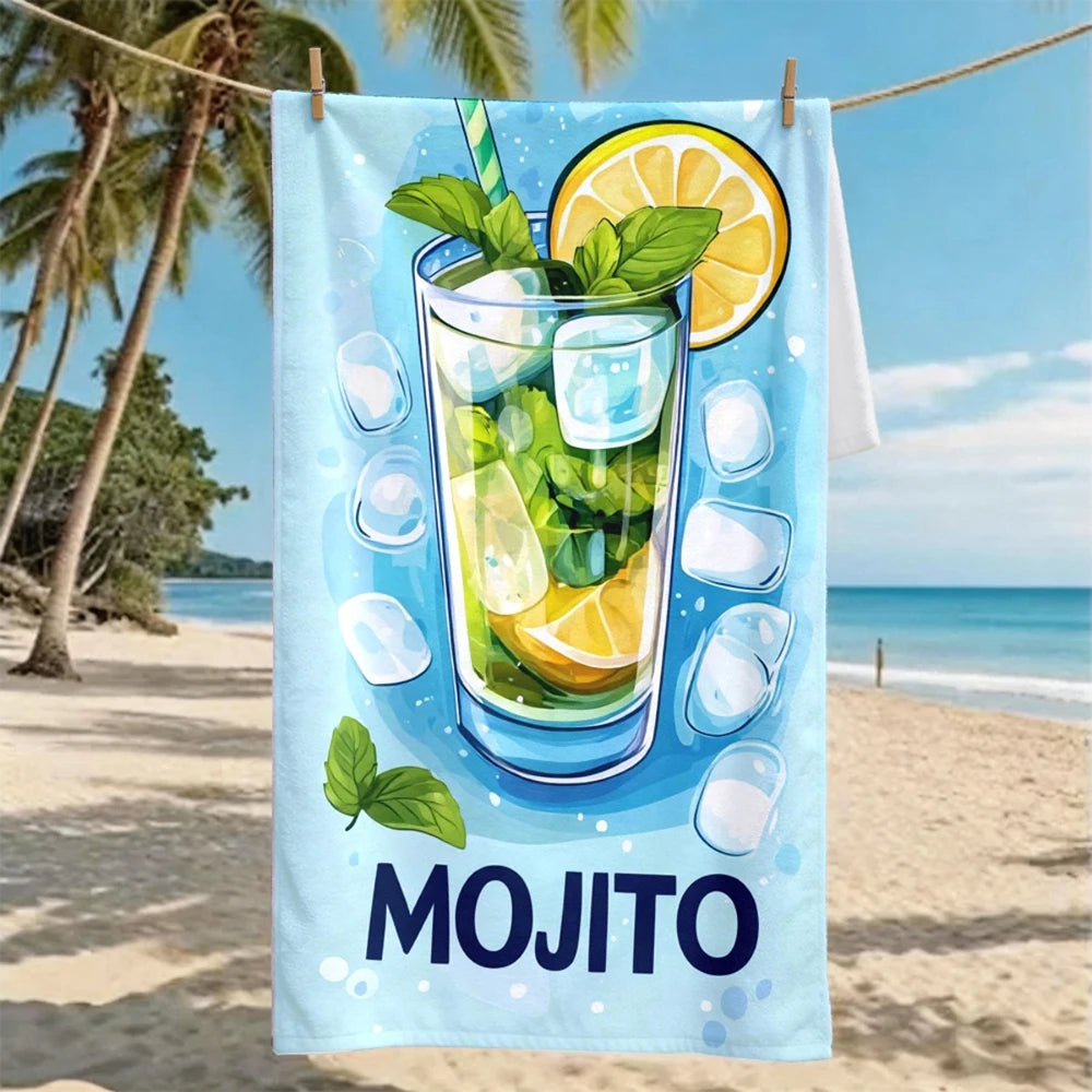 1pc Summer Vibes Beach Towel Collection: Cute & Stylish Printed Quick Dry Beach Blankets