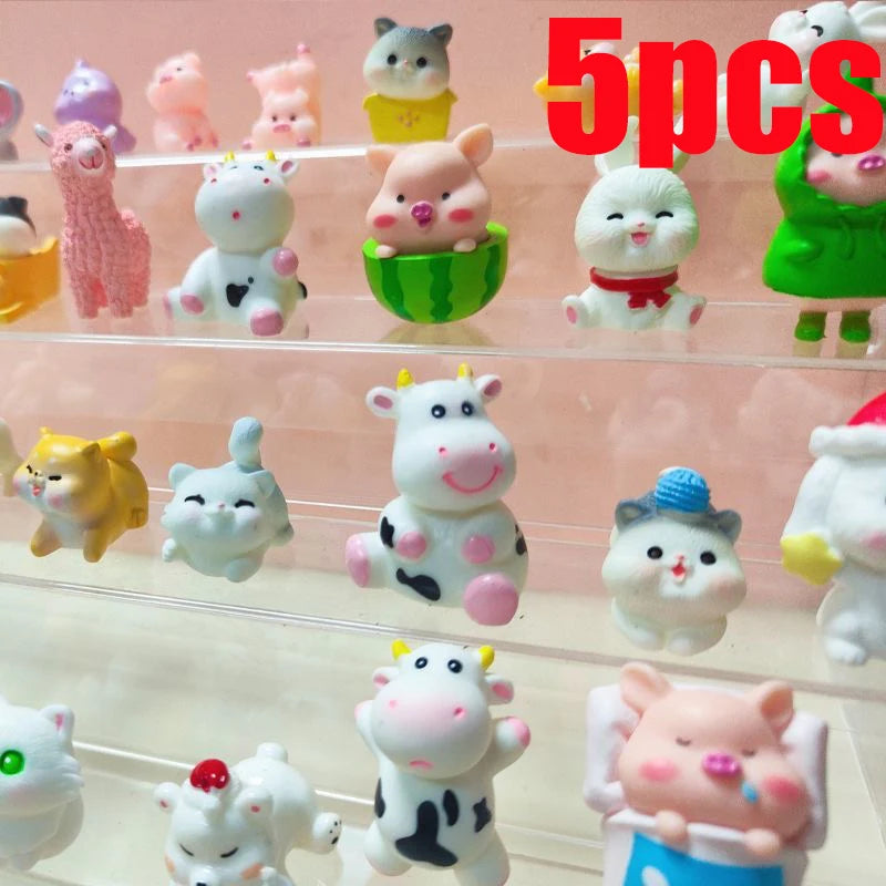 60pcs Mini Resin Animal Blind Box Creative Garden Decoration Miniature Landscape Luminous/Solid Color Animal Birthday Gift