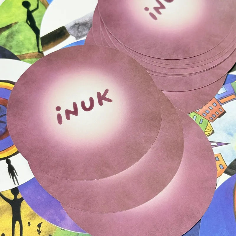 INUK Cards 98 Circle Deck Psychology Cards Circular shaped Board Game Funny Card Games for Party/Family